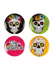 4 значки 3 см Dia de los muertos
