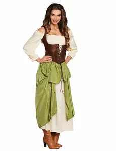 Green tavern keeper costume for women, Розмір: Small/Medium