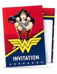 8 листівок‑запрошень Wonder Woman з конвертами 10x16 см