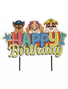 Топпер для торта "Happy Birthday" Paw Patrol 17,5 см