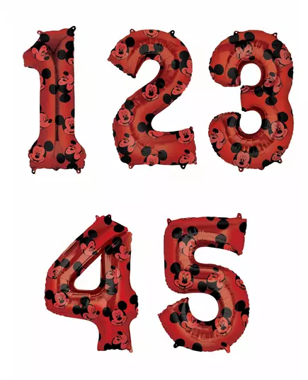 Фольгований повітряний шар-цифра Mickey™, 66 см, Розмір: Номер 4