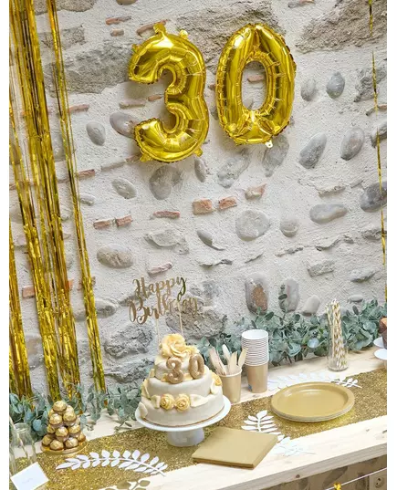 33 см золота фольгована кулька-цифра, Розмір: 3, image 4
