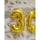 33 см золота фольгована кулька-цифра, Розмір: 3, image 3