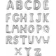 Фольгована буквена кулька срібного кольору, 1 м, Розмір: W, image 3